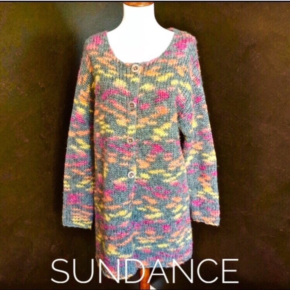 Beautiful Sundance Button Long Sweater